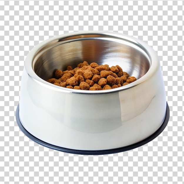 PSD dog food in bowl isolated on transparent background food for pets