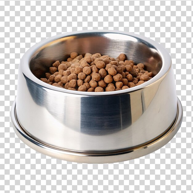 PSD dog food in bowl isolated on transparent background food for pets