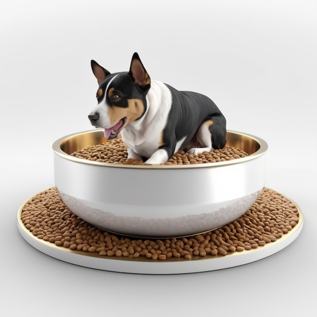 PSD dog food bowl psd on a white background