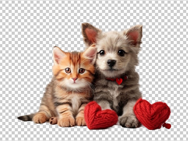 Dog and ginger cat png