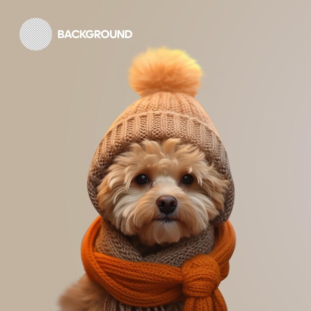 PSD dog in hat psd png