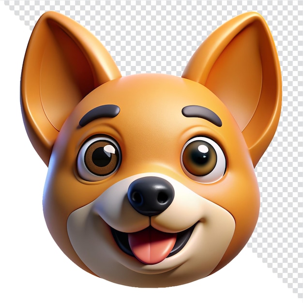 PSD a dog head with a face