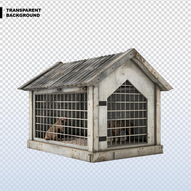 PSD dog kennel isolated on transparent background