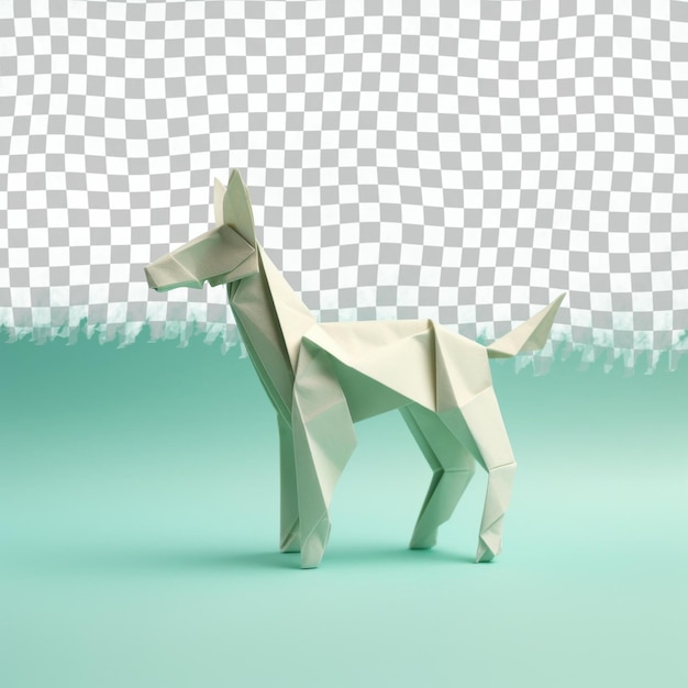 PSD a dog made of paper that is on a blue background