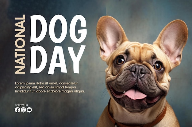PSD giornata nazionale del cane con sfondo di cane