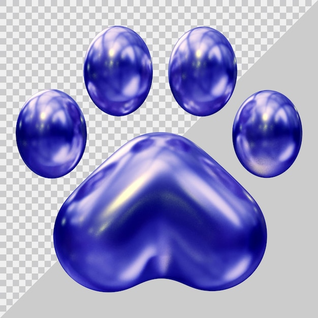 PSD Значок лапы собаки или кошки с 3d современным стилем