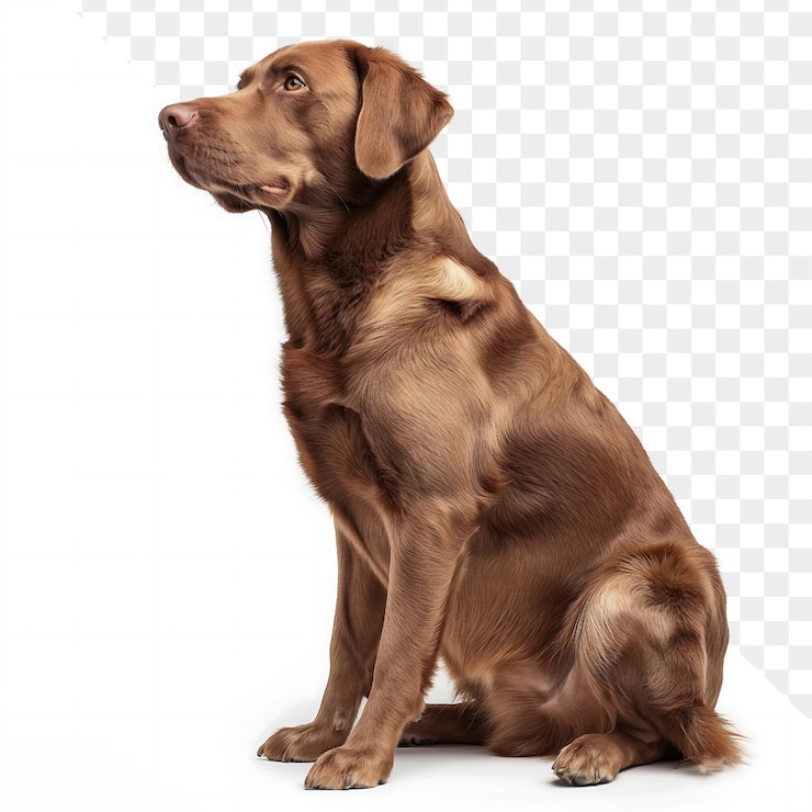 PSD a dog sits on a white background with a white background with a white background