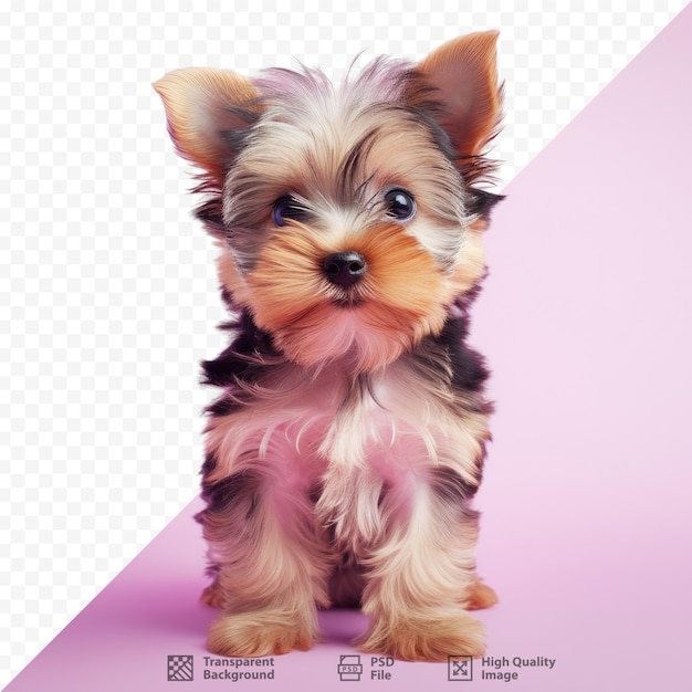 PSD a dog that is sitting on a pink background