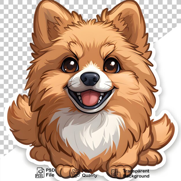 PSD a dog that is sitting on a white background dog sticker isolated on transparent background