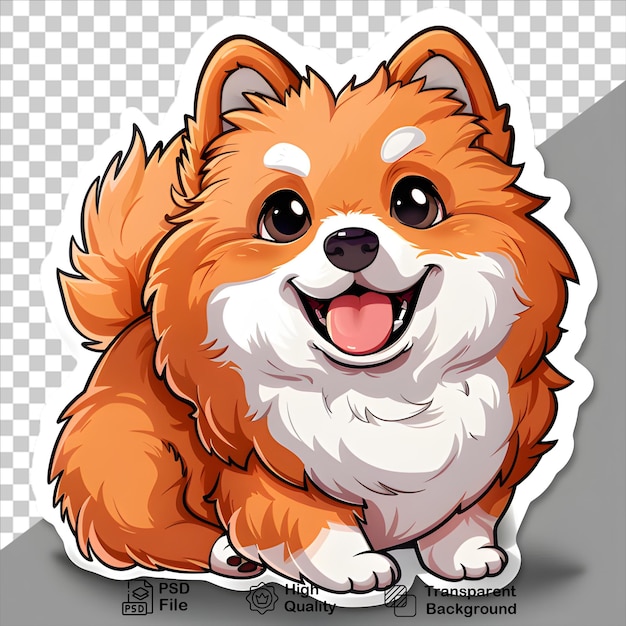 PSD a dog that is sitting on a white background dog sticker isolated on transparent background