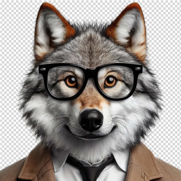 PSD a dog wearing glasses and a tie with a dog wearing a tie