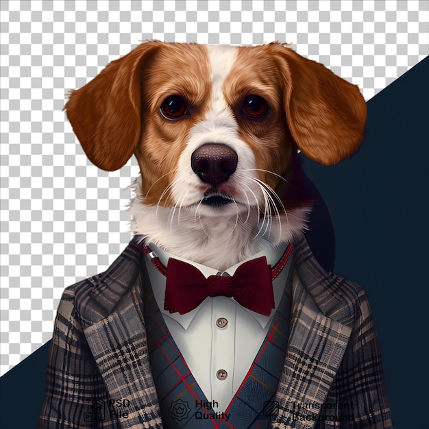 PSD a dog wearing a suit on dark background include png file