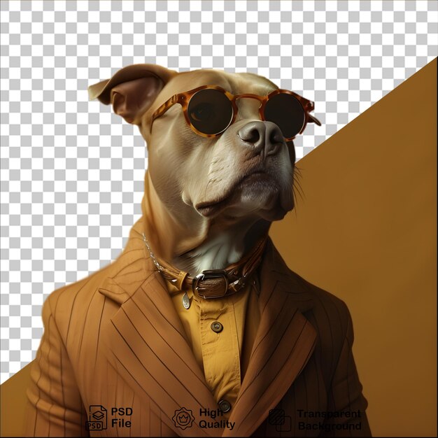 PSD dog wearing a suit isolated on transparent background include png file