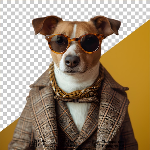 PSD cane che indossa un vestito isolato su uno sfondo trasparente include file png