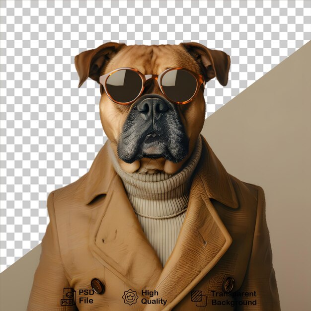 PSD dog wearing a suit isolated on transparent background include png file