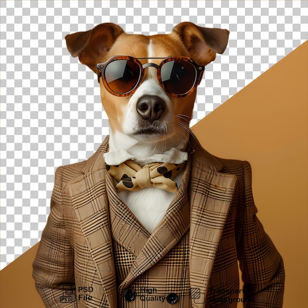 PSD dog wearing a suit isolated on transparent background include png file