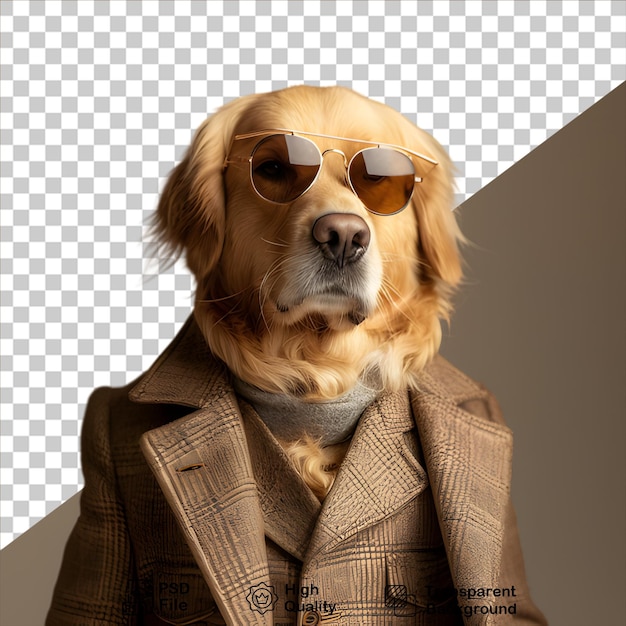 PSD cane che indossa un vestito isolato su uno sfondo trasparente include file png