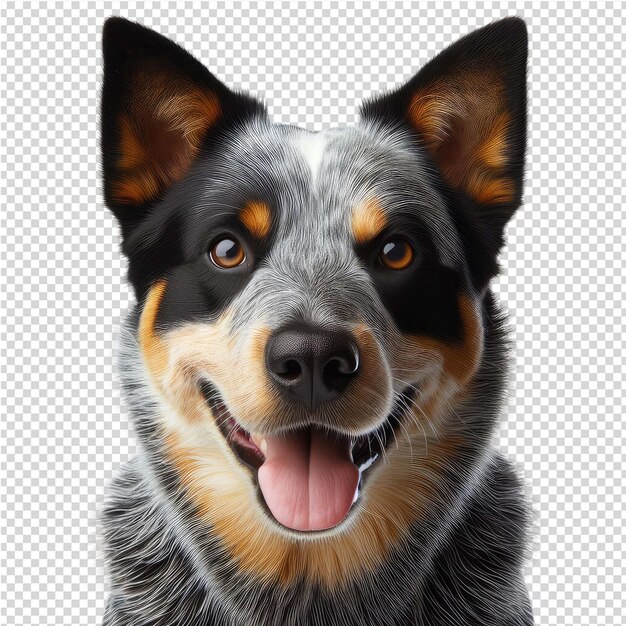 PSD a dog with a black and brown face and a black and white background