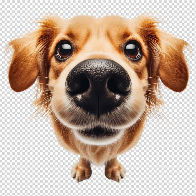 PSD a dog with a black nose and a white background