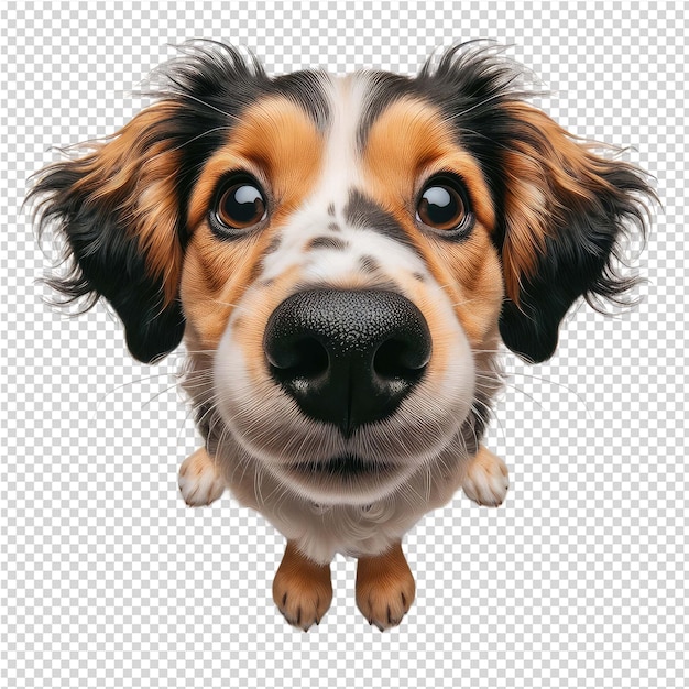 PSD a dog with a black nose and a white spot on its face