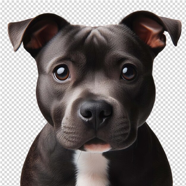 PSD a dog with a black nose and a white spot on its face