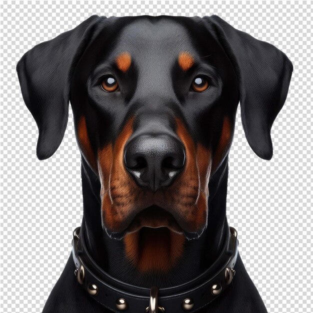 PSD a dog with a collar on its face