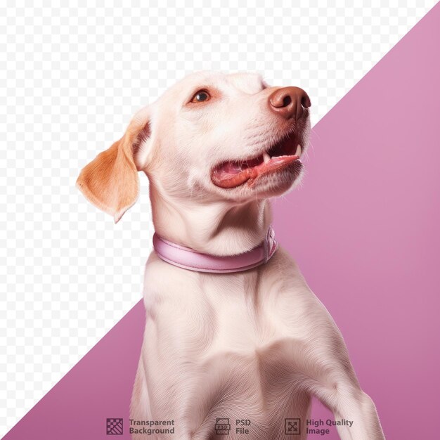 PSD a dog with a collar that says 