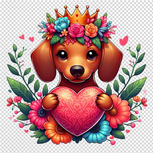 PSD a dog with a crown in the shape of a heart with the words quot the dog quot