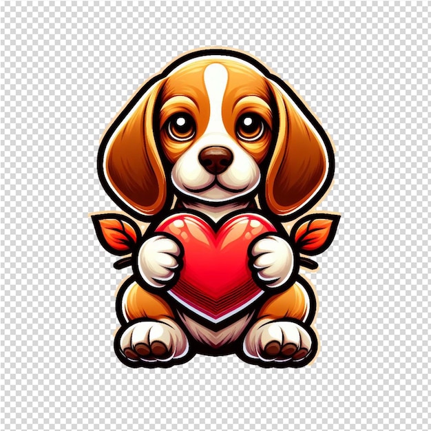 PSD a dog with a heart on his chest