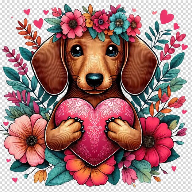 PSD a dog with a heart that says quot the dog quot