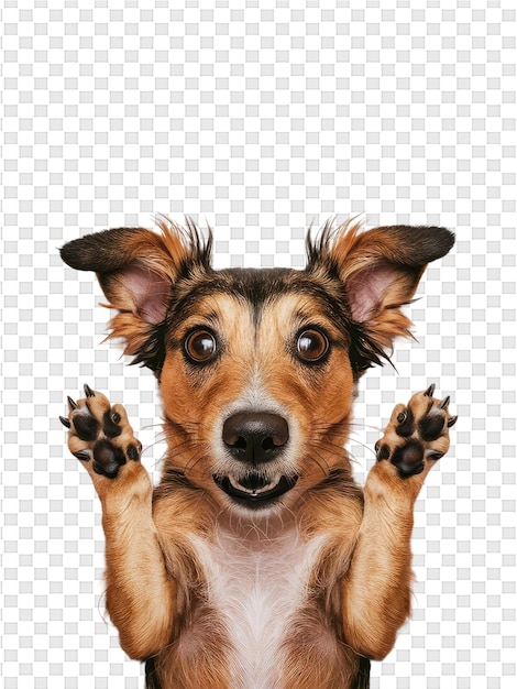 PSD a dog with a paw in the air