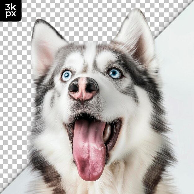 PSD a dog with a pink tongue sticking out of its mouth