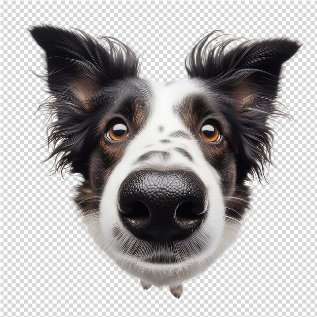 PSD a dogs nose and nose is shown with a black and white face