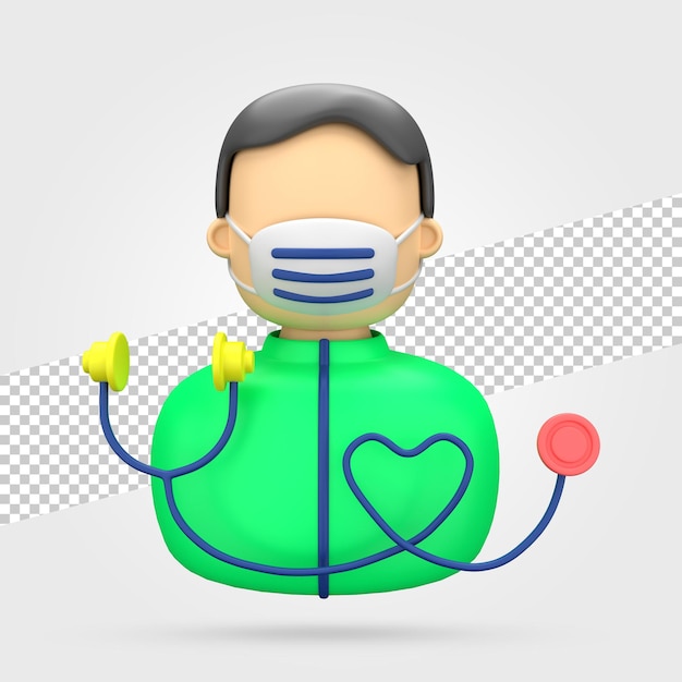 Dokter met stethoscoop 3d render