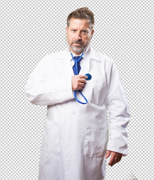 Doktorski Mężczyzna Na Białym Tle