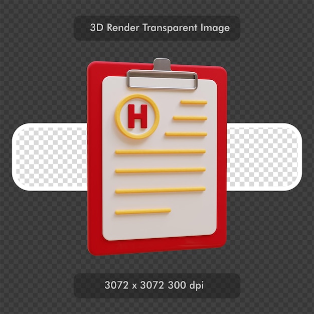 PSD dokumentacja medyczna schowek 3d świadczonych ikona ilustracja