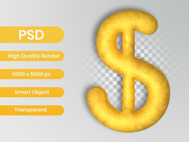 Dolar renderowania 3d złota z teksturą