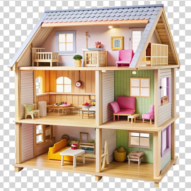 A doll house isolated on transparent background