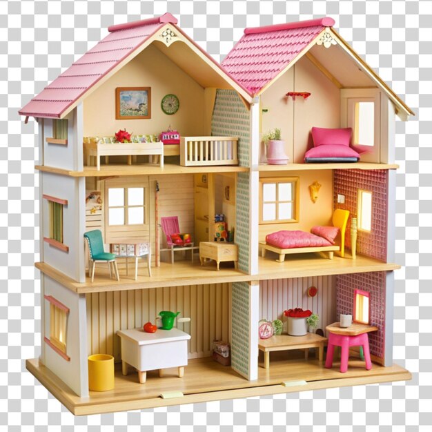 A doll house isolated on transparent background