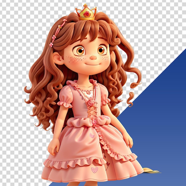 PSD a doll with a crown on her head