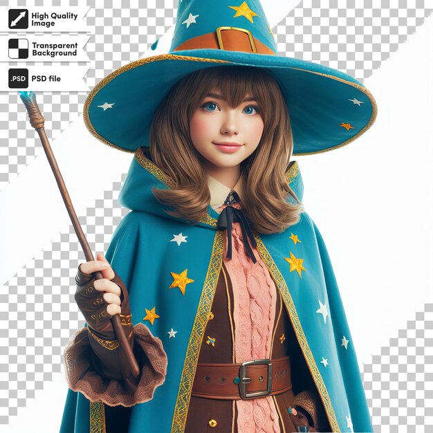 PSD a doll with a hat that says quot the witch quot on it