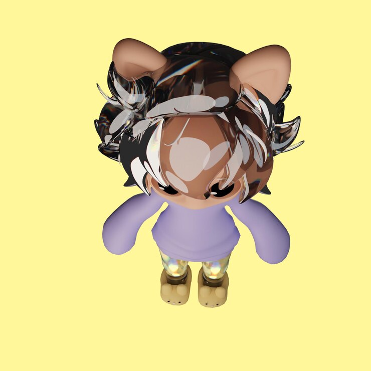 PSD a doll with a purple sweater and a purple sweater is shown