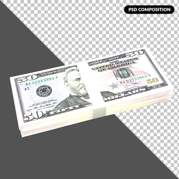 PSD dollar 3d mockup weergave premium psd