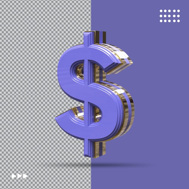 Dollar blue 3d