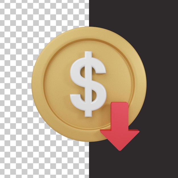 Dollar coin in 3d rendering