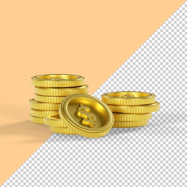 Dollar coin isolated 3d render