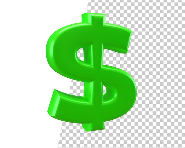 PSD dollar currency green icon 3d render