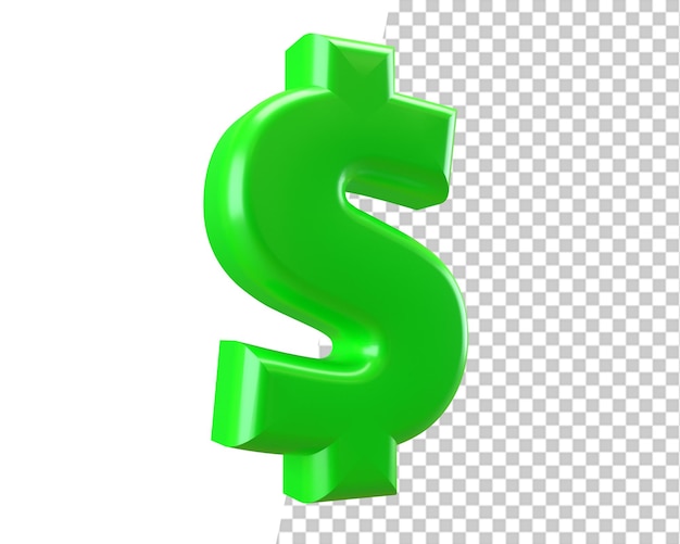 dollar currency money green red icon 3d render