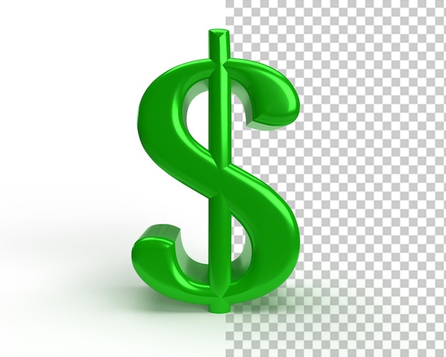 PSD dollar currency money symbol 3d green icon