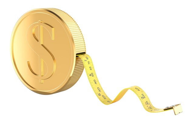 Dollar exchange rate measuring concept 3D rendering isolated on transparent background